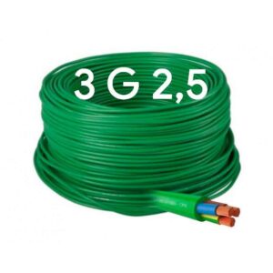 Manguera Eléctrica Flexible 3G2,5 Verde Libre de Halógenos RZ1-K 1Kv